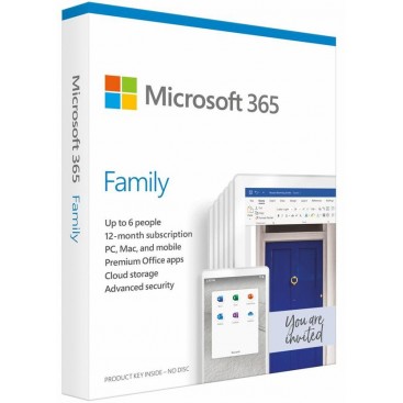 Office 365 FAMILY - HOME 32/64bits PC/Mac or TABLET 1jr. PKC 6 users