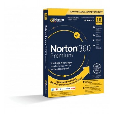 Norton Security 360 PREMIUM 1jr. 10 devices + 25GB online backup no sub ESD online