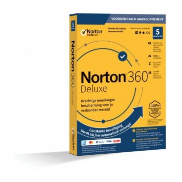 Norton 360 DELUXE 1jr. 5 devices + 50GB backup + VPN (no sub) RETAIL