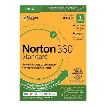 Norton 360 STANDARD 1jr. 1 device (no subs) ESD online